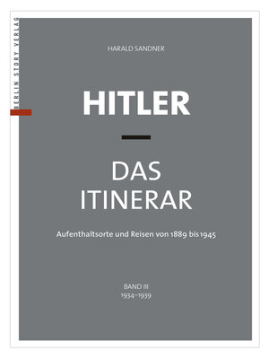 cover image of Hitler – Das Itinerar, Band III
